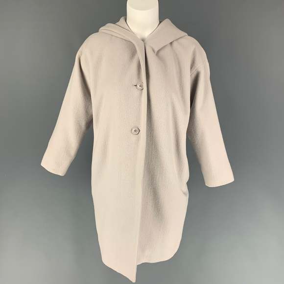 EVAM EVA Jackets & Blazers - EVAM EVA Dust Pink Wool Angora Hooded Coat